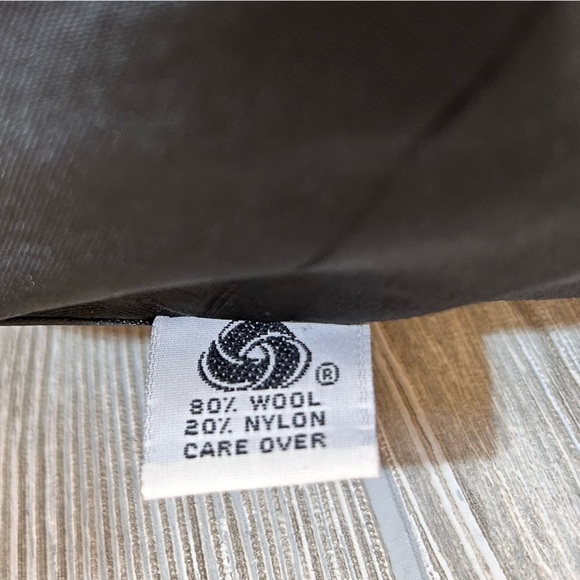 Vintage Mario de Pinto Wool Button Down Trench Overcoat with Velvet Trim Large - Picture 15 of 16